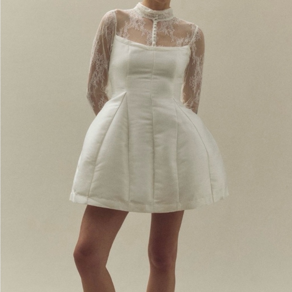 BHLDN Ivory Lace Long Sleeve Dress